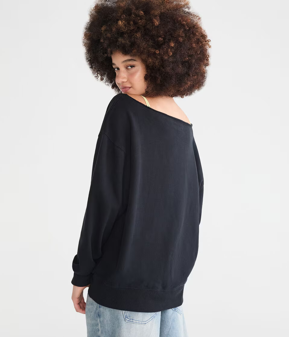 Oversized Off-The-Shoulder Sweatshirt