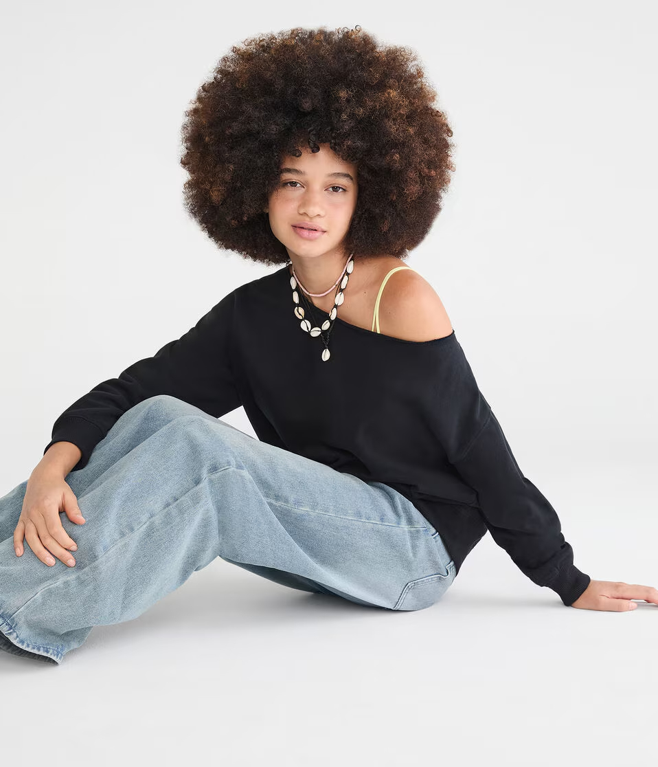 Oversized Off-The-Shoulder Sweatshirt