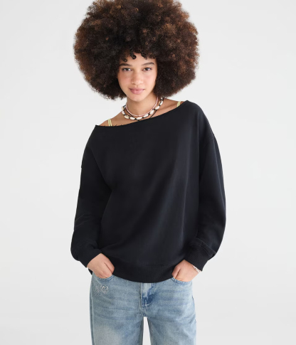 Oversized Off-The-Shoulder Sweatshirt
