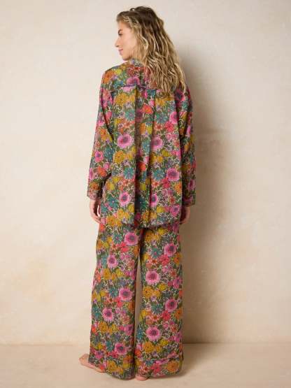 Dreamy Cotton Pajama Set - Drawn Garden Multi