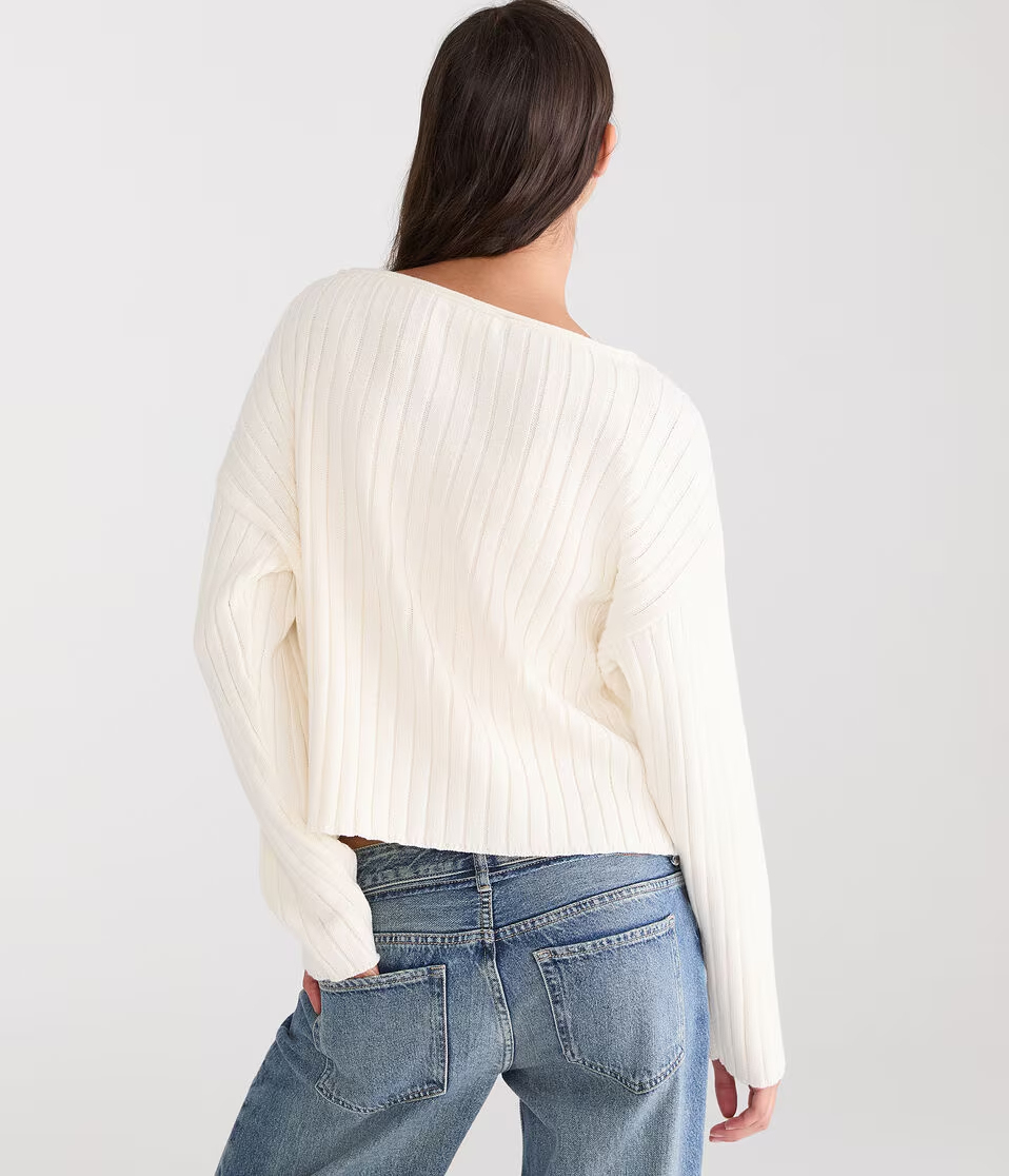 Ribbed V-Neck Sweater