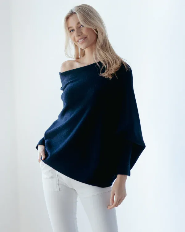 Asymmetric Draped Jumper Sweater
