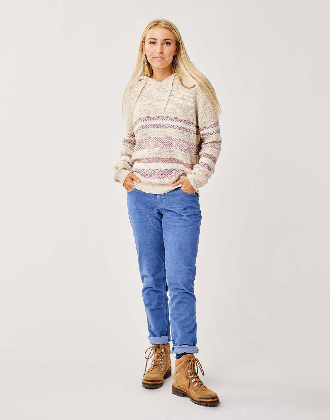 Stowe Hooded Fairisle Sweater : Birch