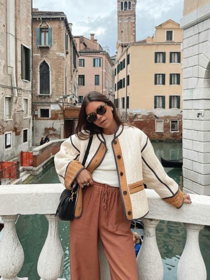 Patchwork Cotton Coat Women Single Breasted Jacket