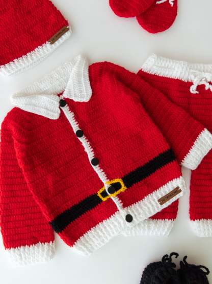 Handmade Santa Sweater & Pyjama Set- Red