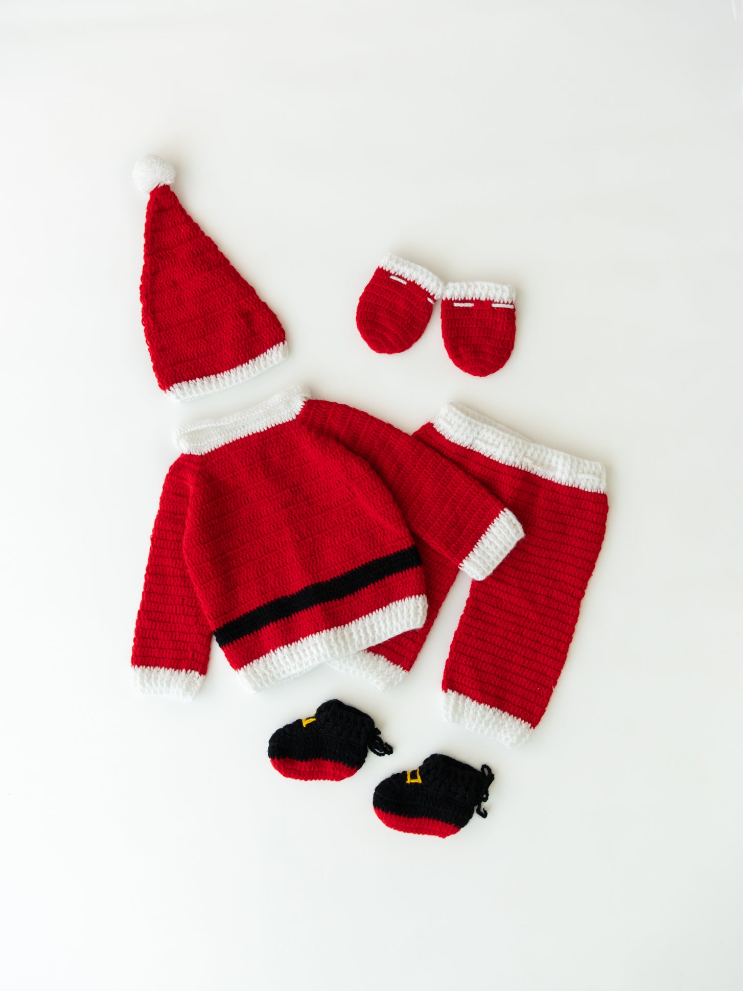 Handmade Santa Sweater & Pyjama Set- Red