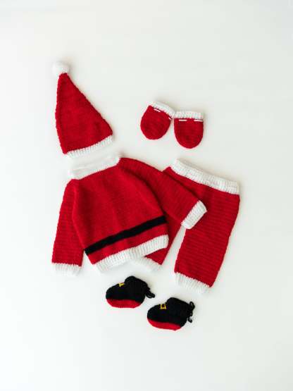 Handmade Santa Sweater & Pyjama Set- Red
