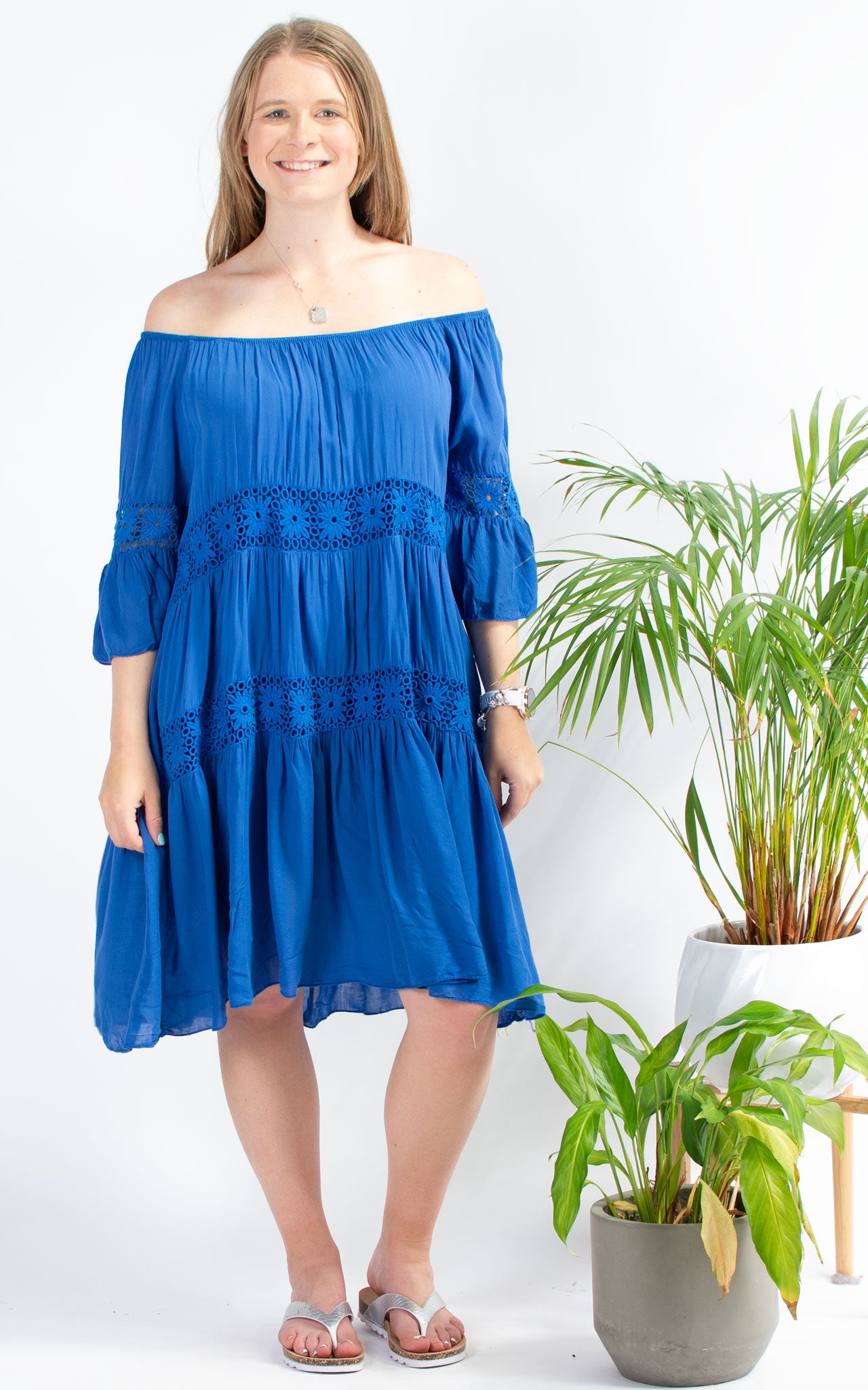 Whitney Lace Dress | Cobalt