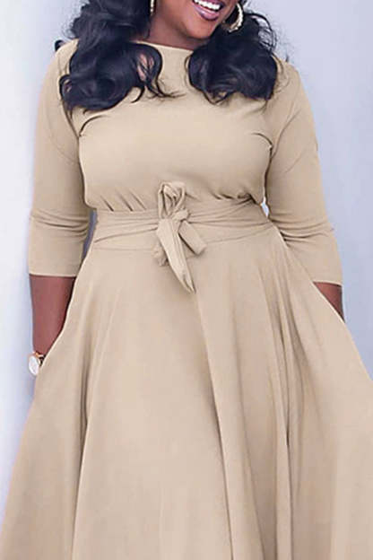 Tie Front 3/4 Length Sleeve Dress