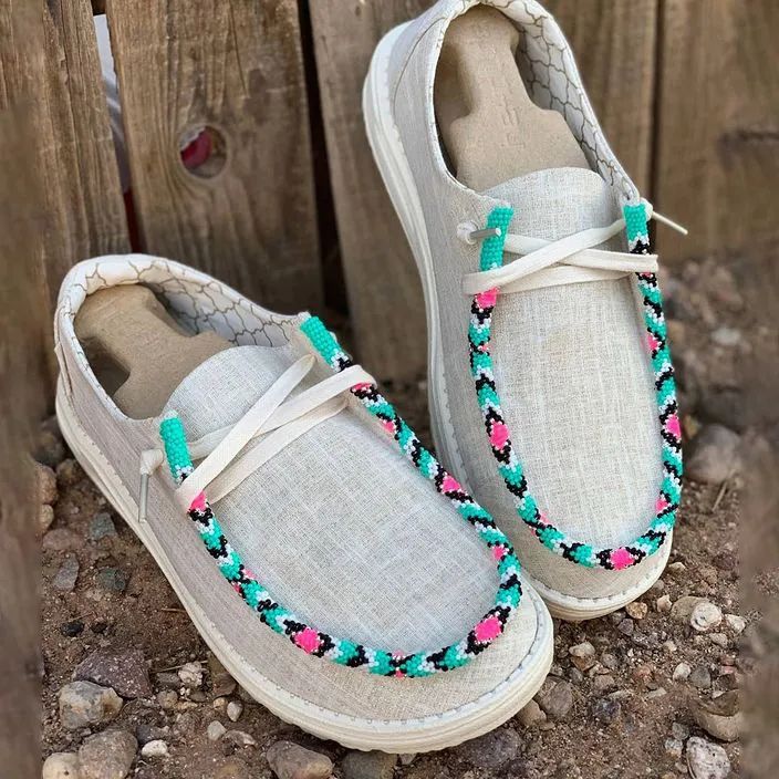 Women's Shoes Custom Wendy Beaded Gray