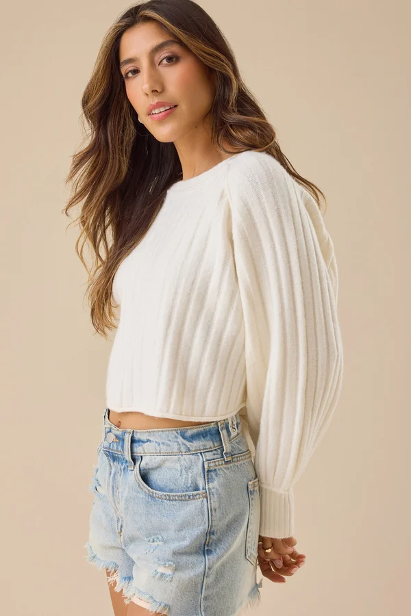 Claire Ribbed Crop Sweater