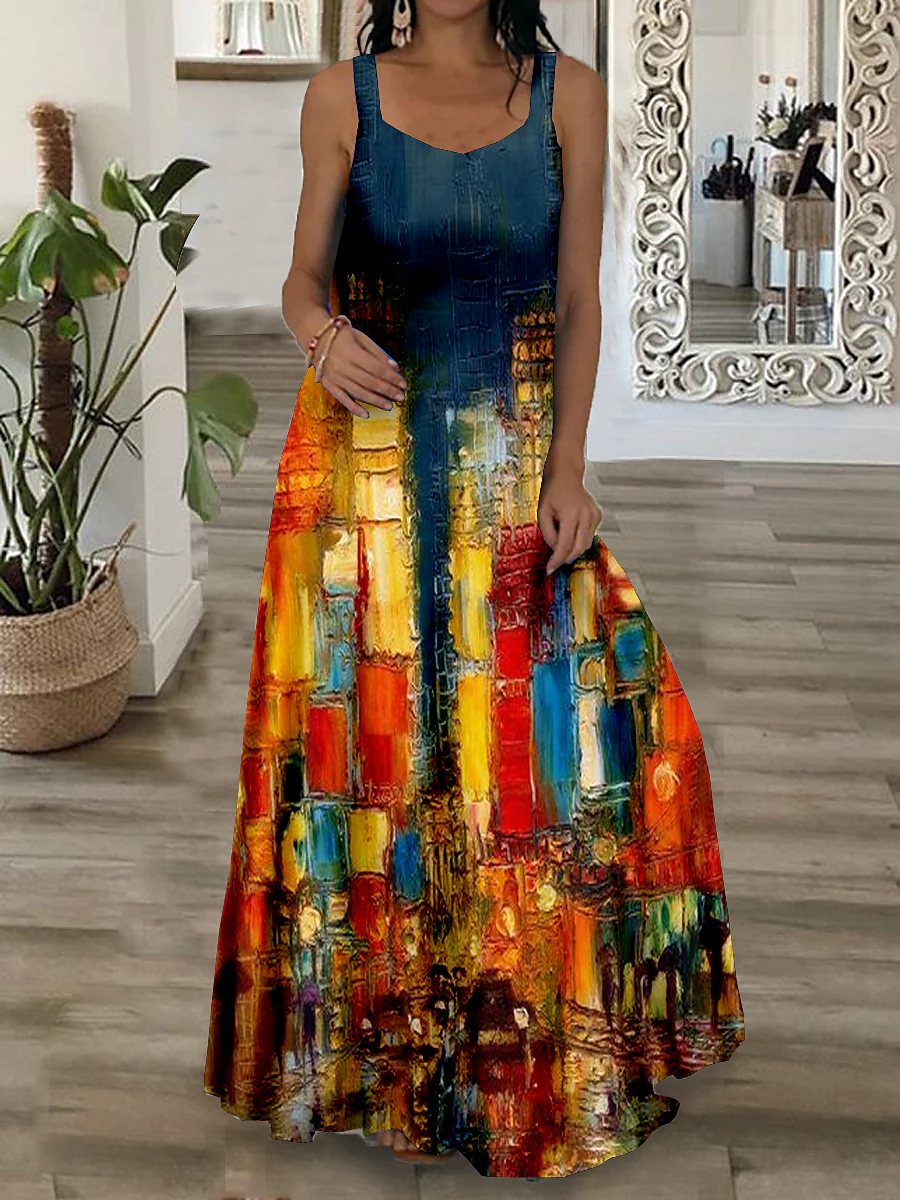 Women's Long Dress Maxi Dress Swing Dress Summer Dress Slip Dress Oil 