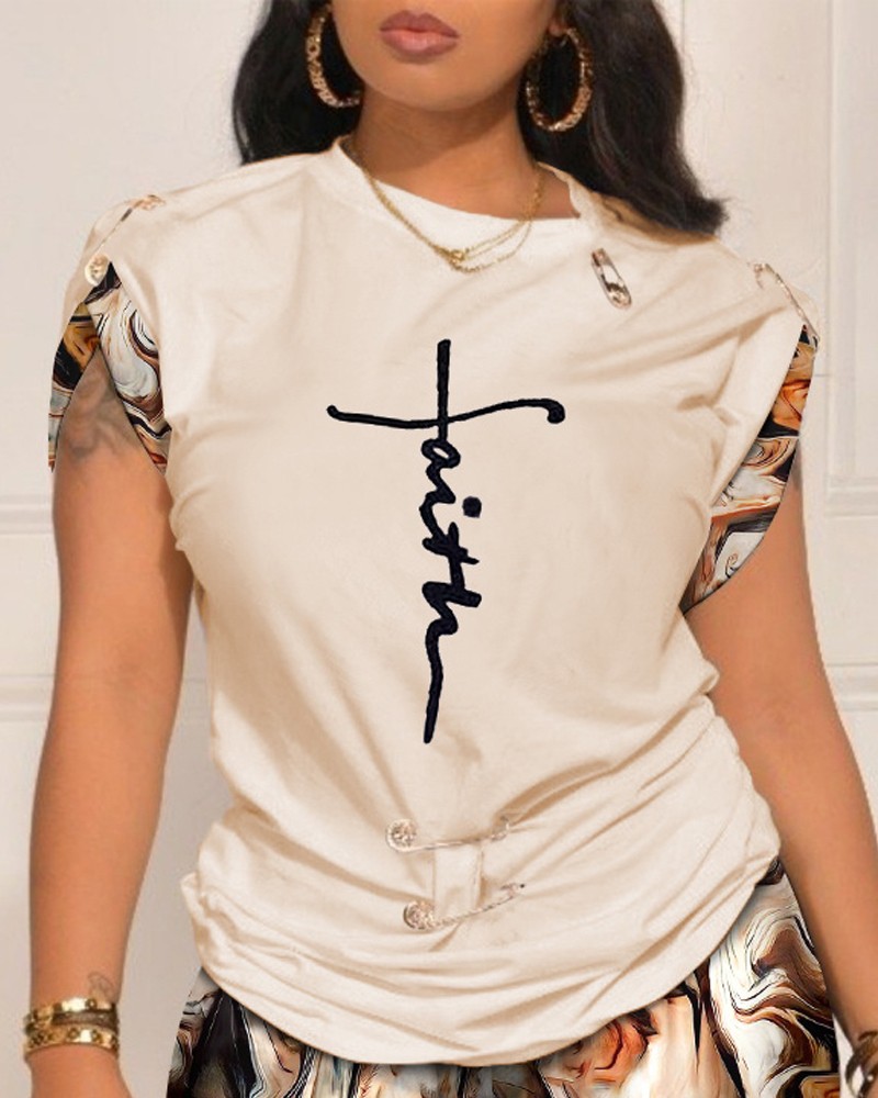 Faith Marble Print Top & Shorts Set