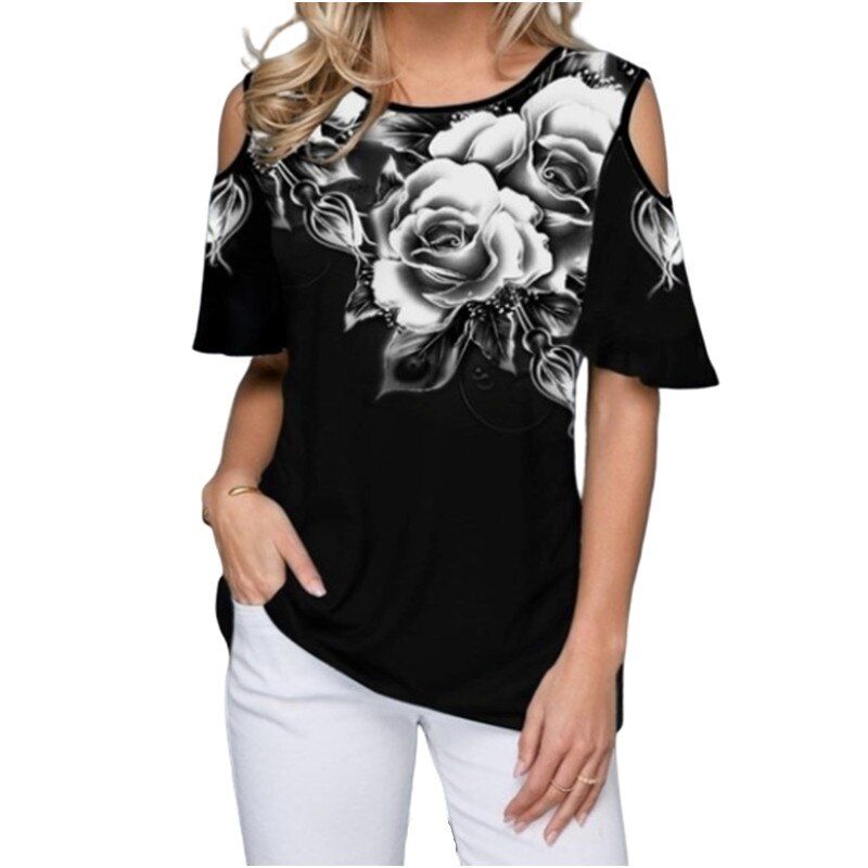 Women's Half Sleeve V-neck Plaid Top