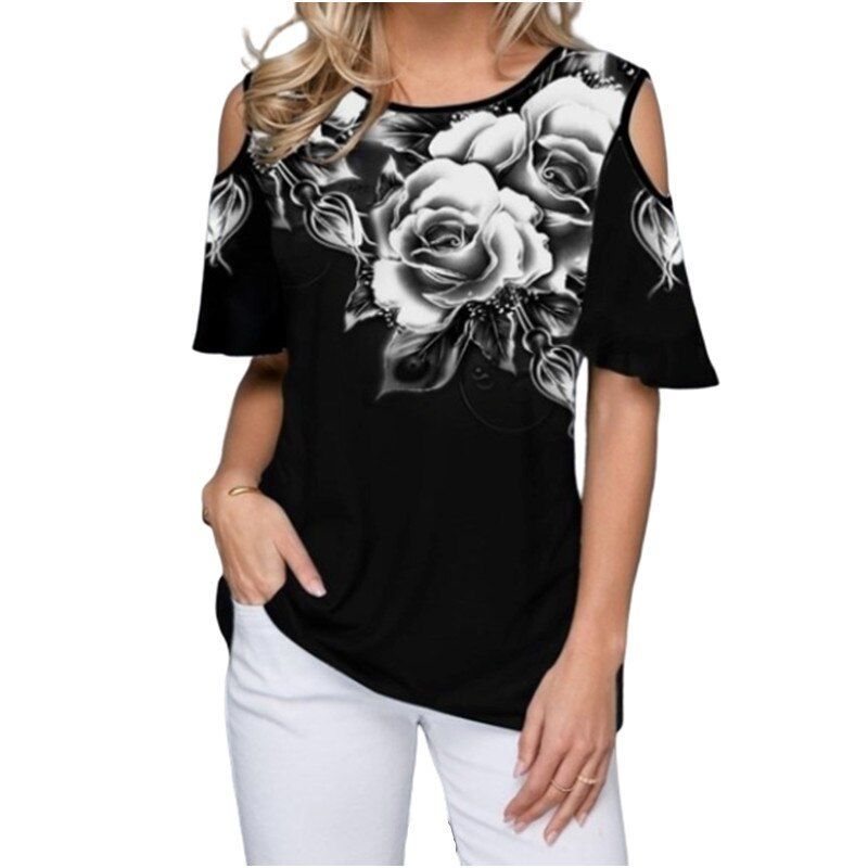 Women's Half Sleeve V-neck Plaid Top