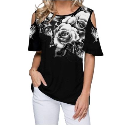 Women's Half Sleeve V-neck Plaid Top