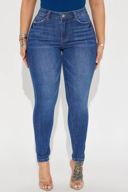 Top Of The Line Stretch Skinny Jeans - Medium Wash