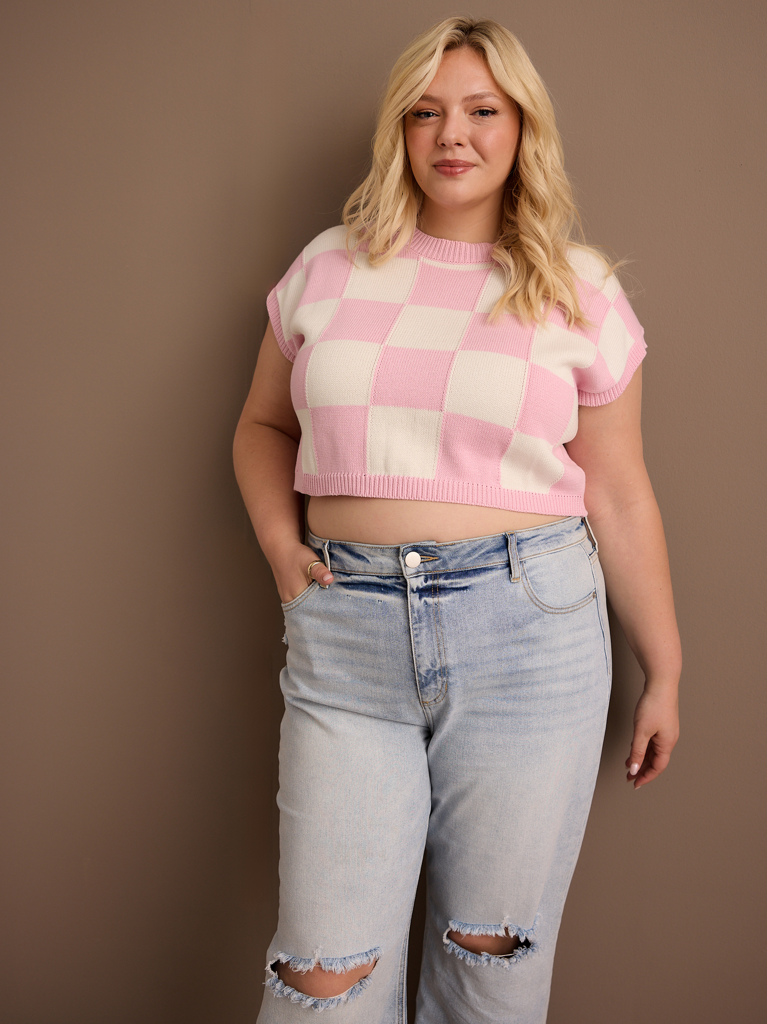 Charli Checkered Sweater Vest