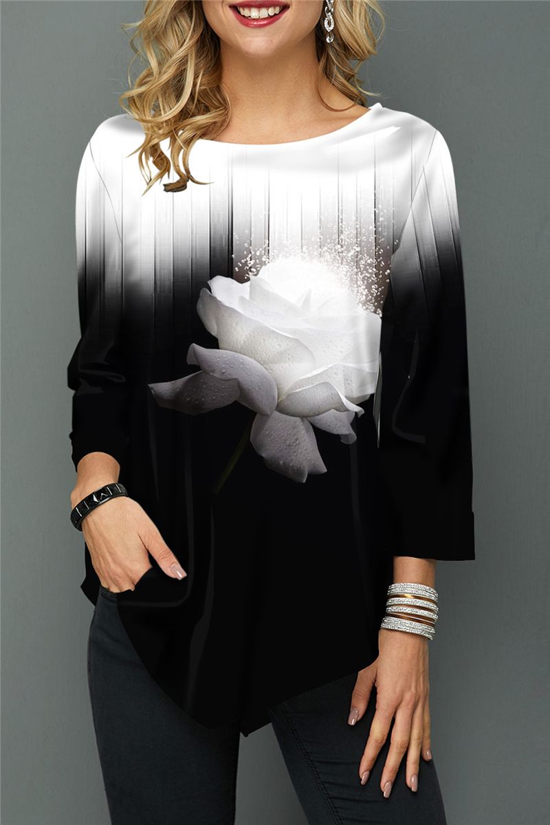 Women's Half Sleeve V-neck Plaid Top