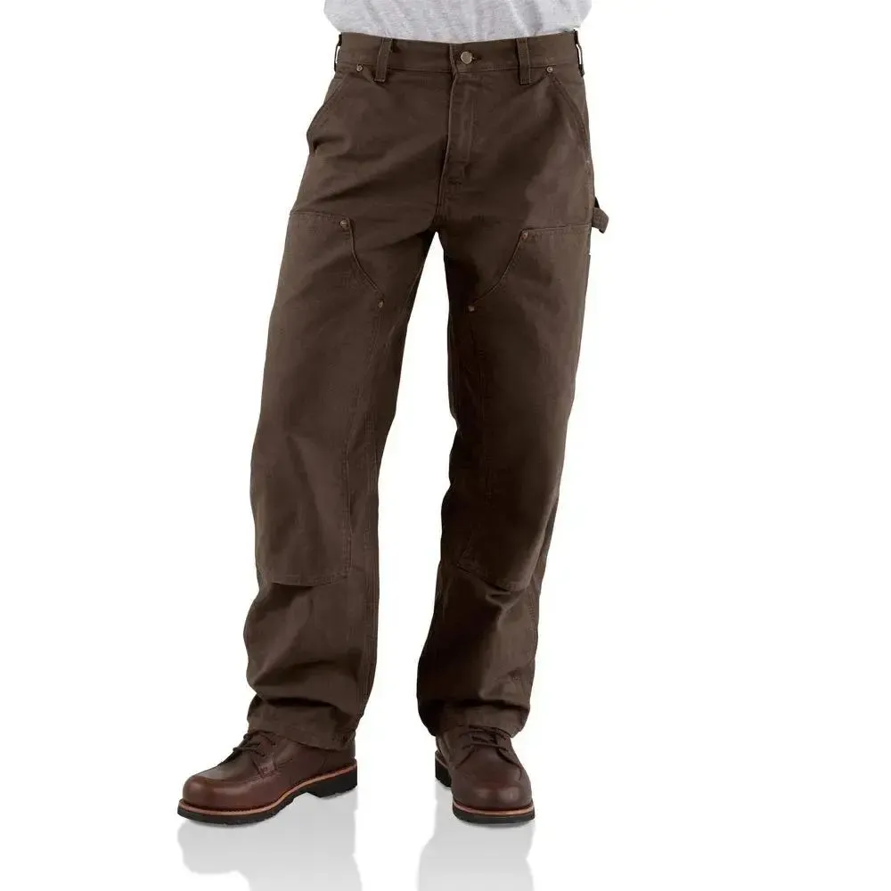 Men's 4-PACK Loose Fit Washed Duck Double-Front Utility Work Pant Double Knee Jean