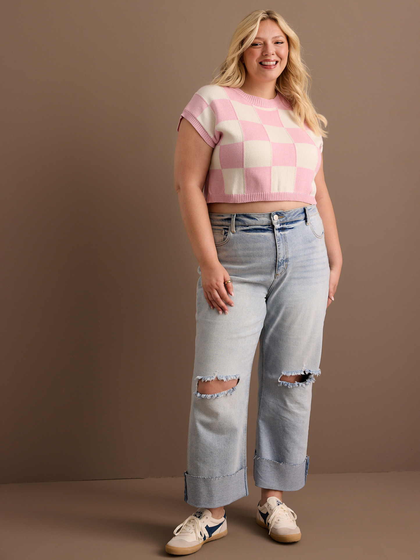 Charli Checkered Sweater Vest