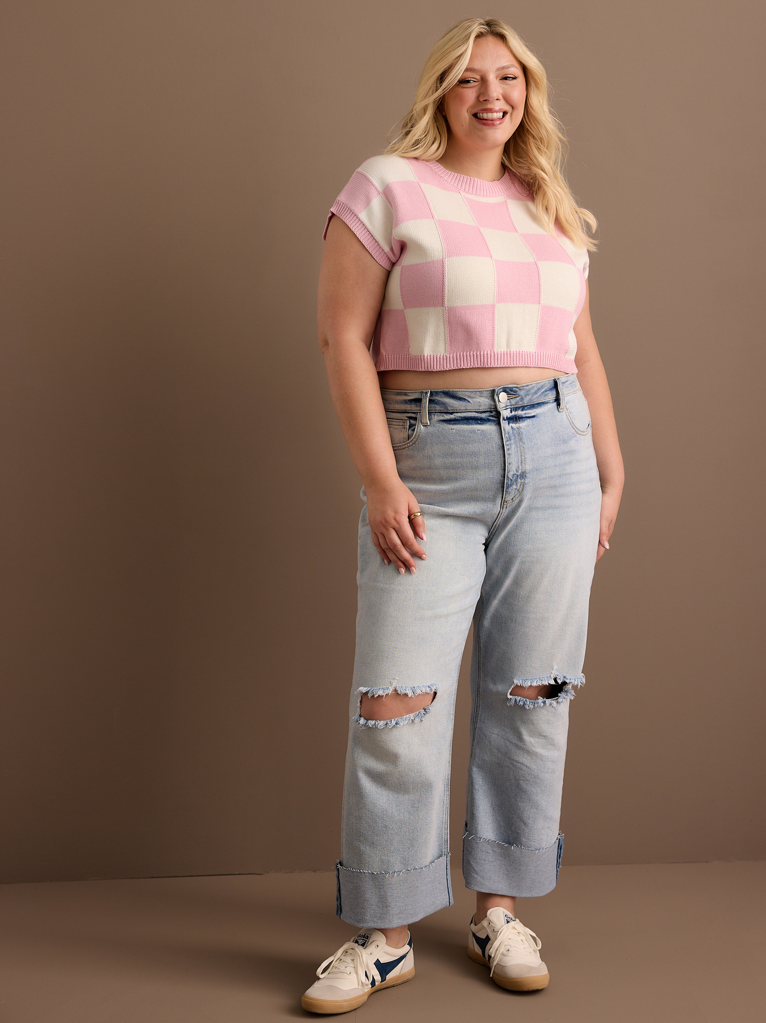 Charli Checkered Sweater Vest