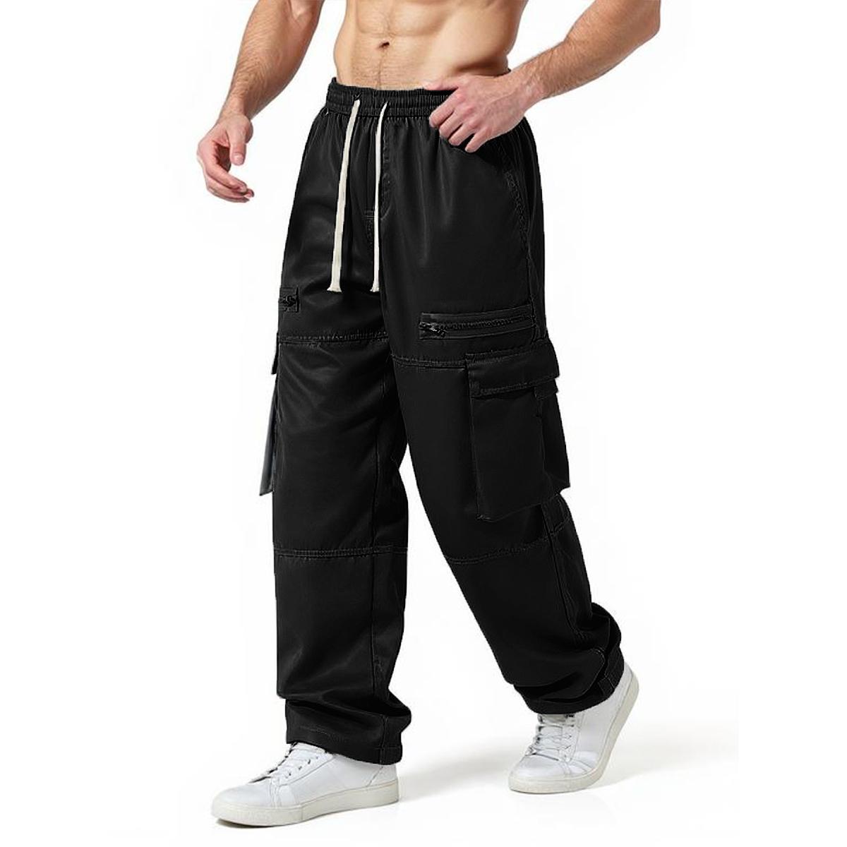 Men's regular-fit cargo pants featuring functional side zip pockets and an adjustable drawstring waistband, perfect for everyday comfort and versatile street-style outfits. SpringStatements Casual Fashion Trousers Casual Loose Baggy Men's regular-fit cargo pants featuring functional side zip pockets and an adjustable drawstring waistband, perfect for everyday comfort and versatile street-style outfits. SpringStatements Casual Fashion Trousers Casual Loose Baggy