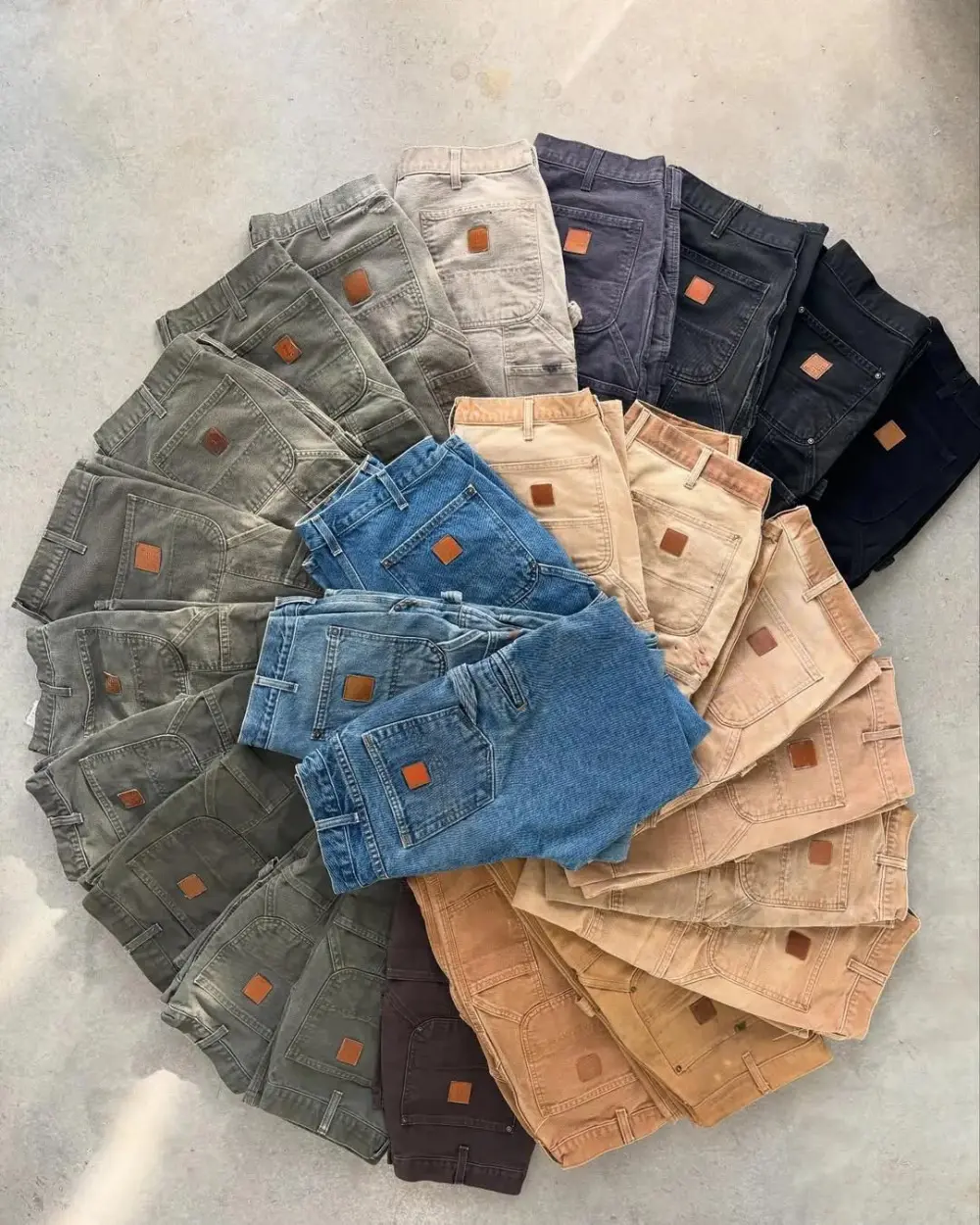 Men's 4-PACK Loose Fit Washed Duck Double-Front Utility Work Pant Double Knee Jean