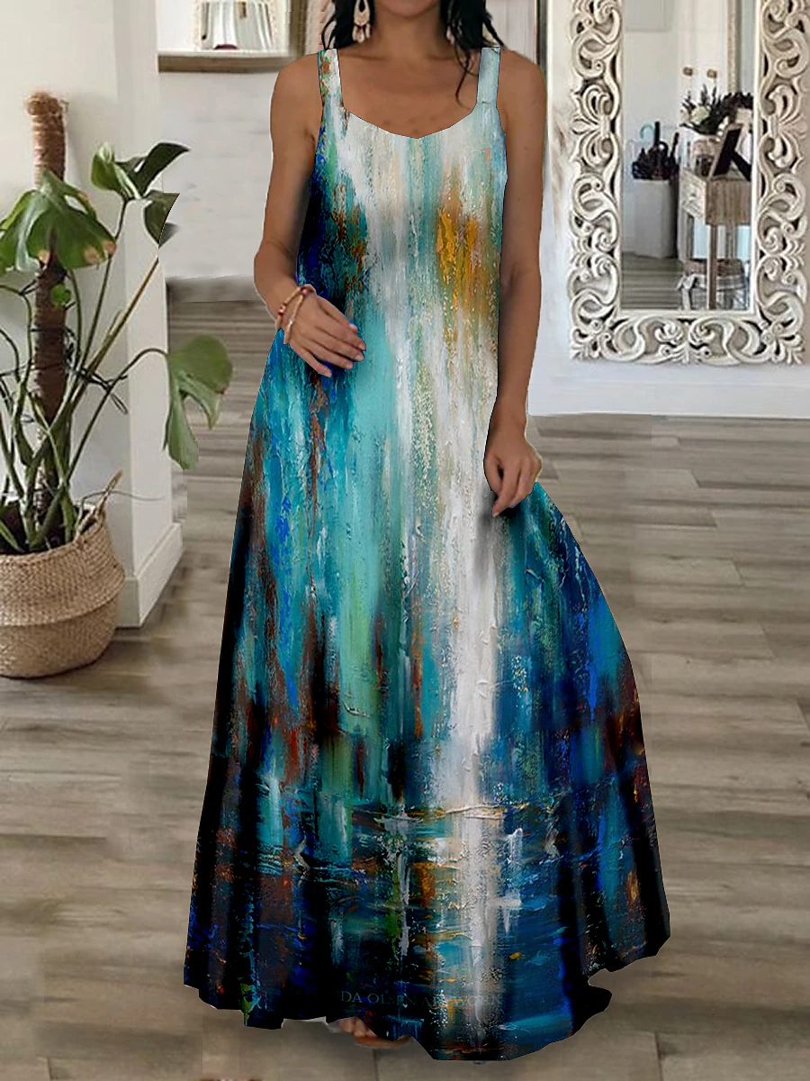 Women's Long Dress Maxi Dress Swing Dress Summer Dress Slip Dress Oil 