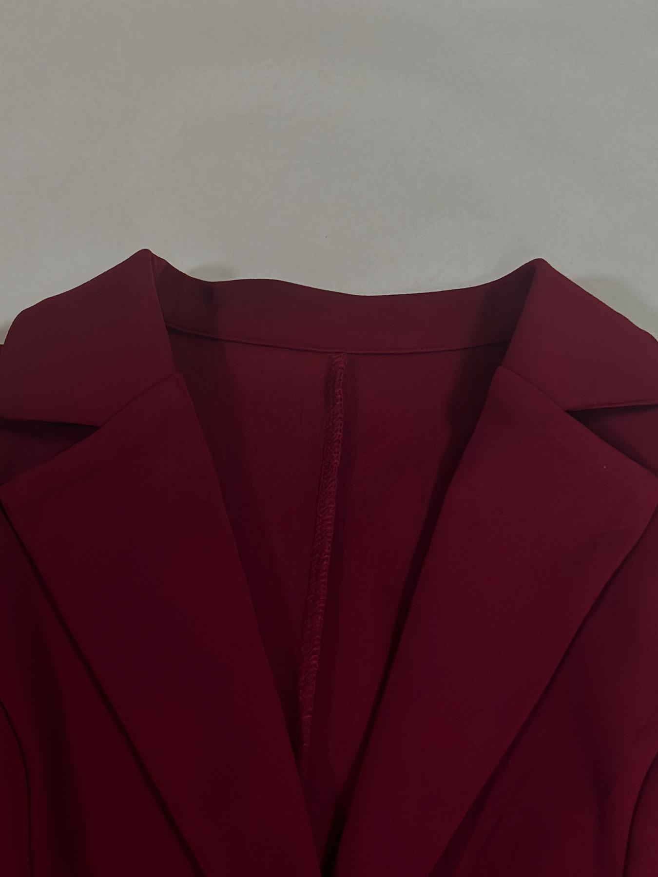 Women's Two-Piece Set Plain Button Lapel Blazer & Suit Pants, Elegant Business Casual Long Sleeve Outerwear & Trousers for Daily Outdoor Wear, Women's Clothing for All Seasons