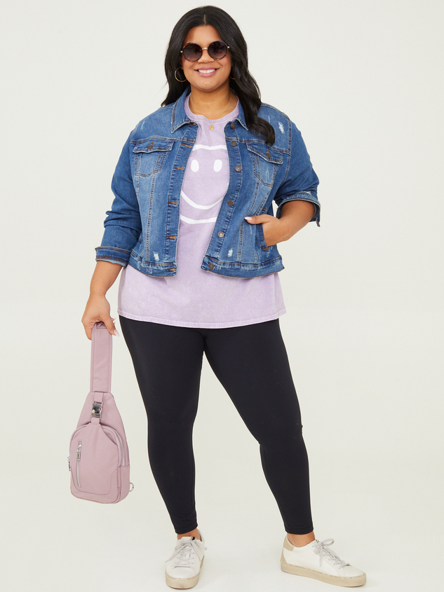 Smiley Face Oversized Tee