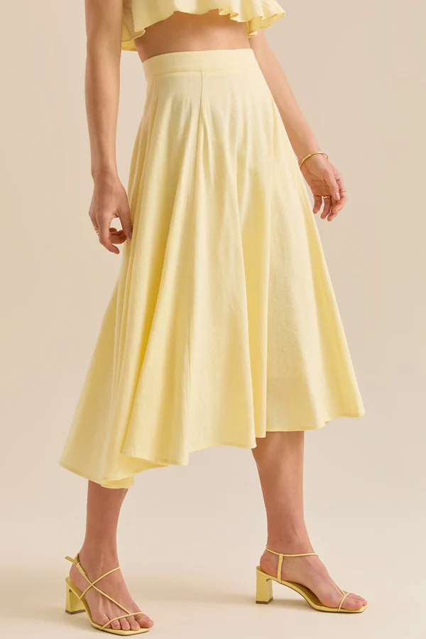Grace Linen Midi Skirt