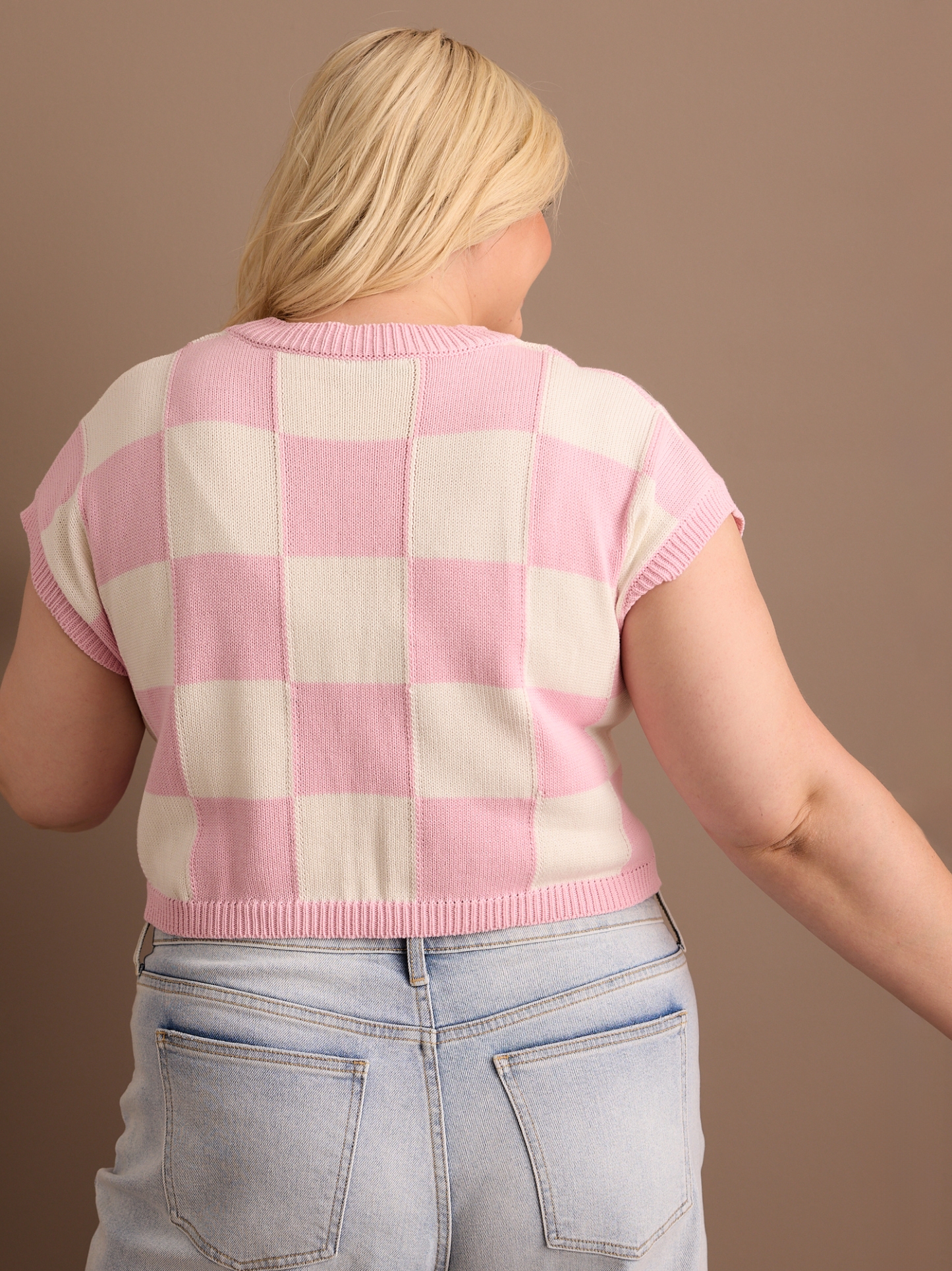 Charli Checkered Sweater Vest