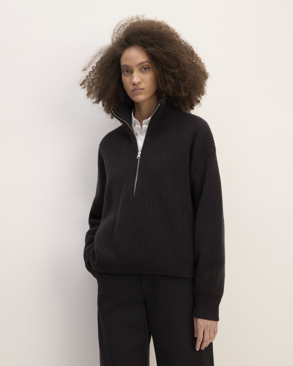 The Felted Merino Half-Zip Sweater