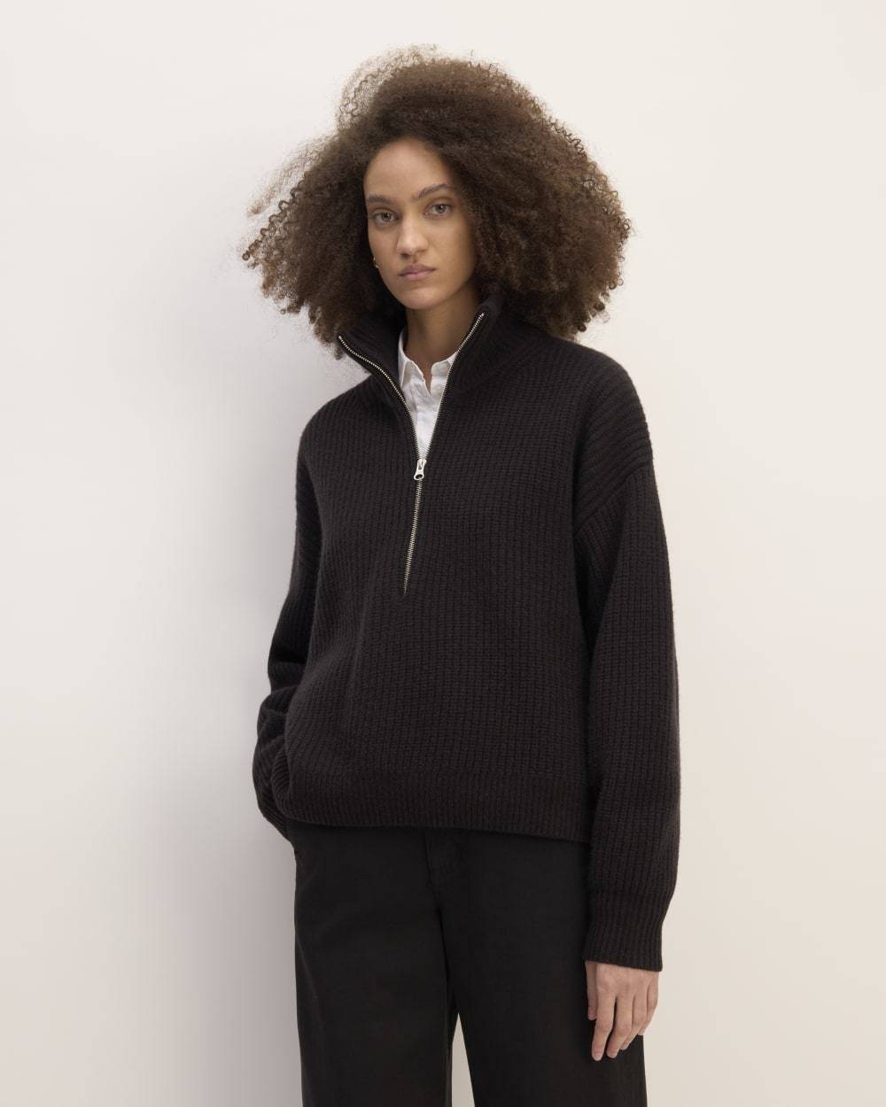 The Felted Merino Half-Zip Sweater