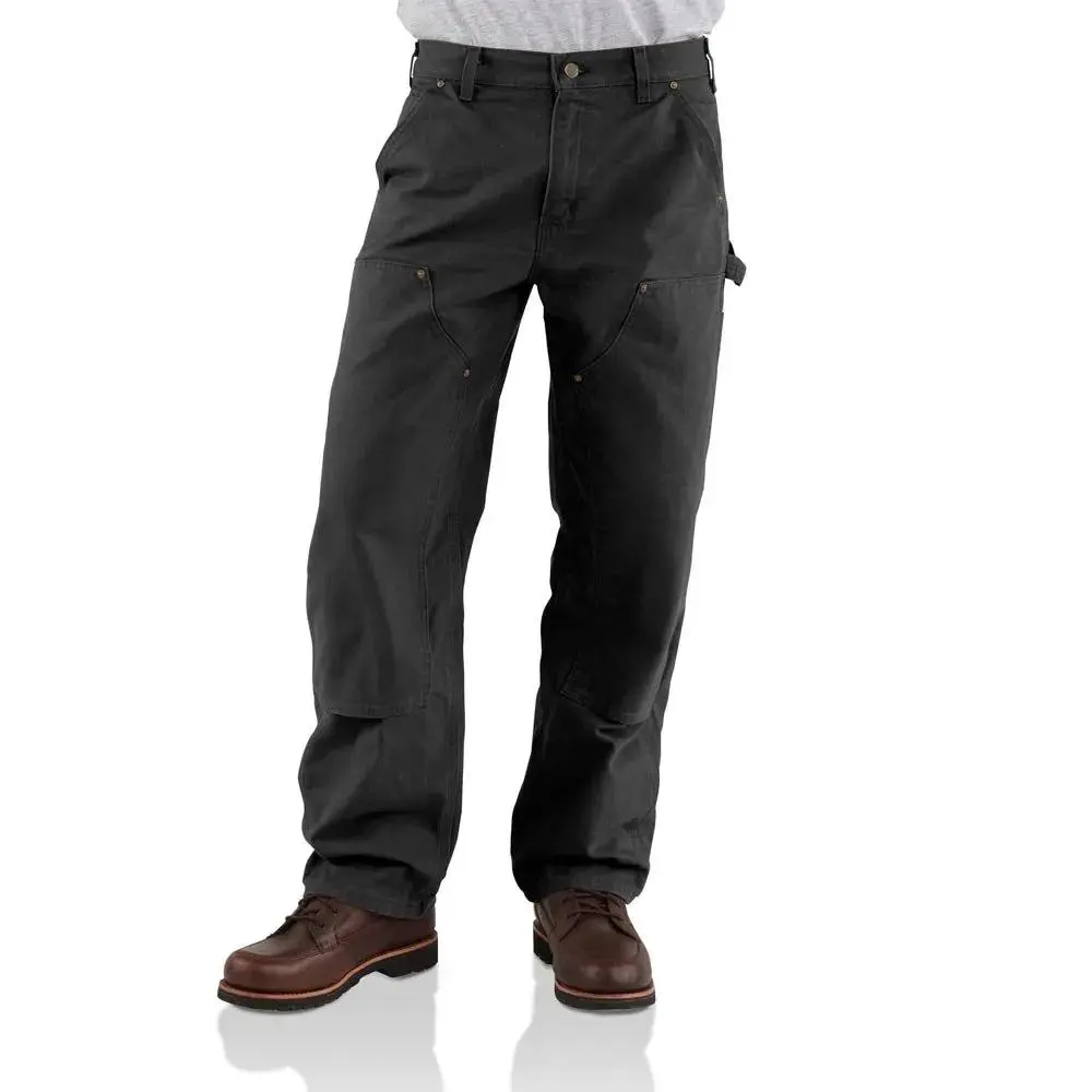 Men's 4-PACK Loose Fit Washed Duck Double-Front Utility Work Pant Double Knee Jean