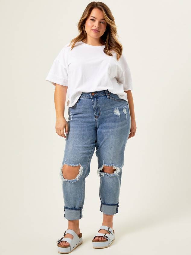 Destructed Girlfriend Jeans