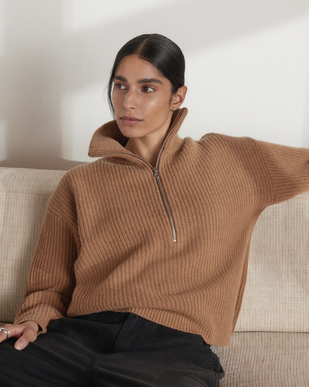The Felted Merino Half-Zip Sweater