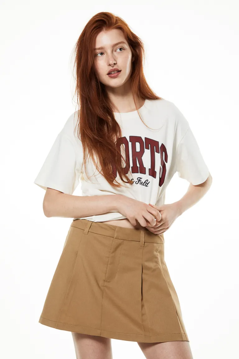 Pleated A-line Skirt