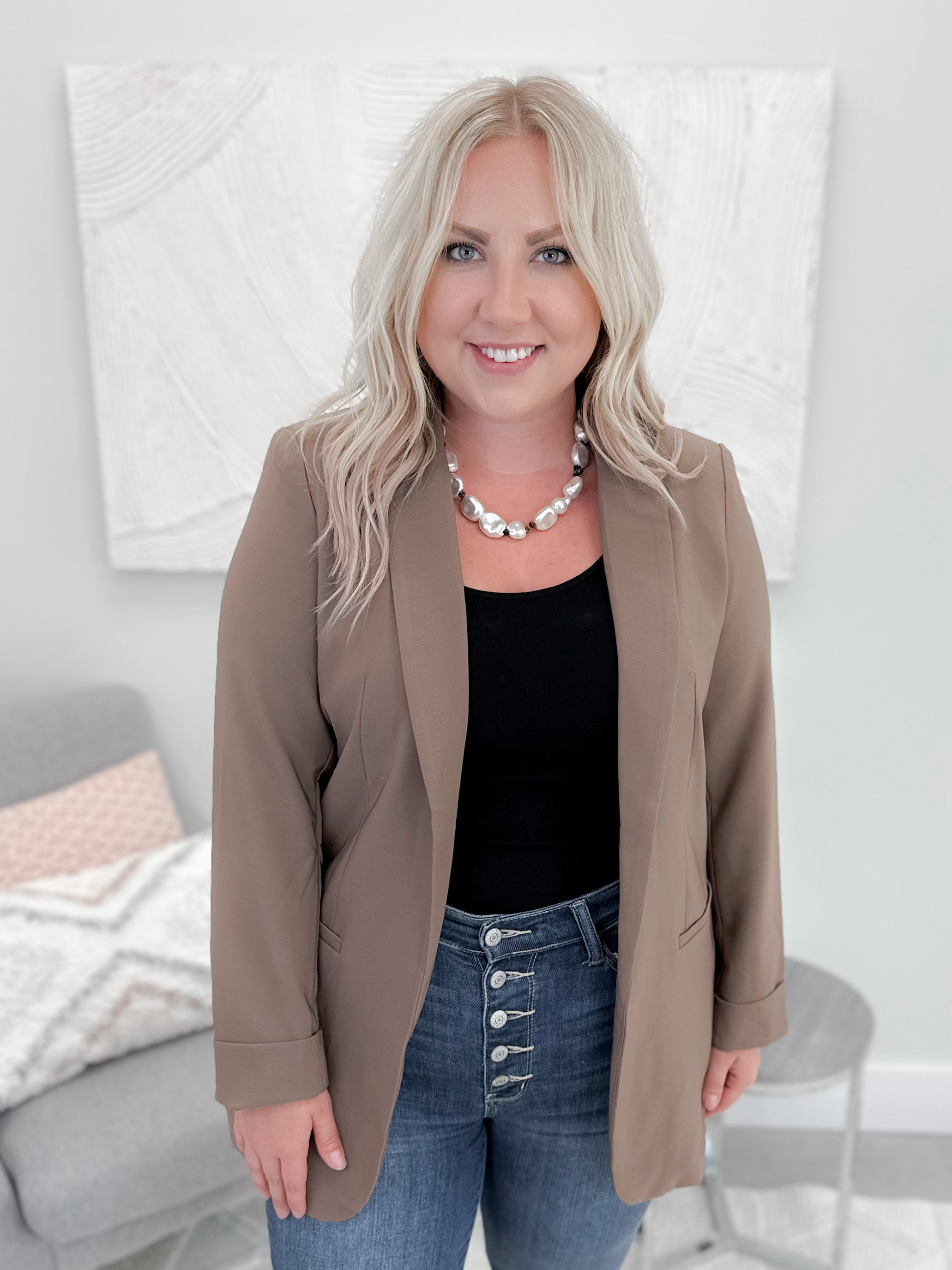 Lilah Blazer in Truffle