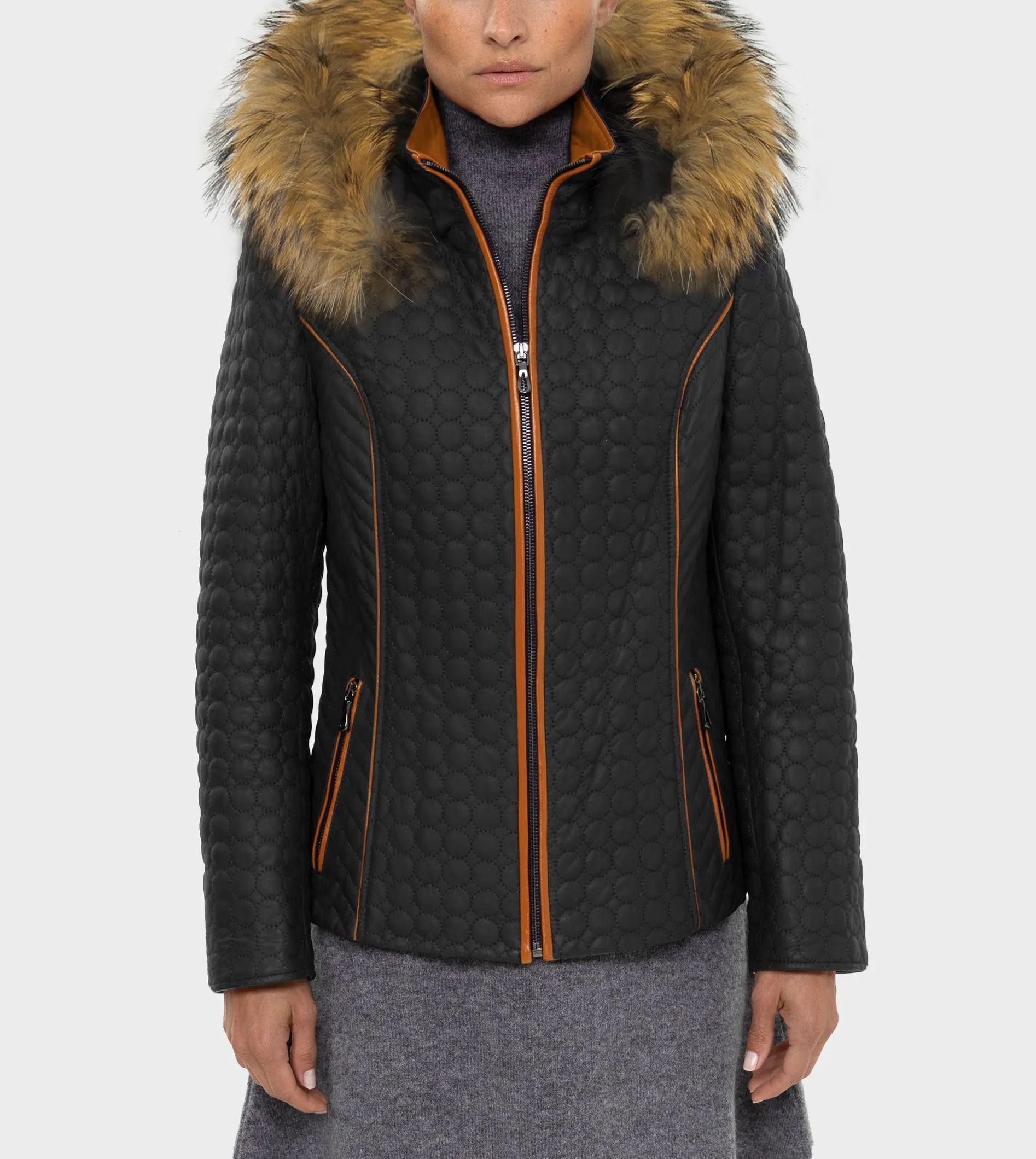 Olivia Leather Jacket With Natural Fur