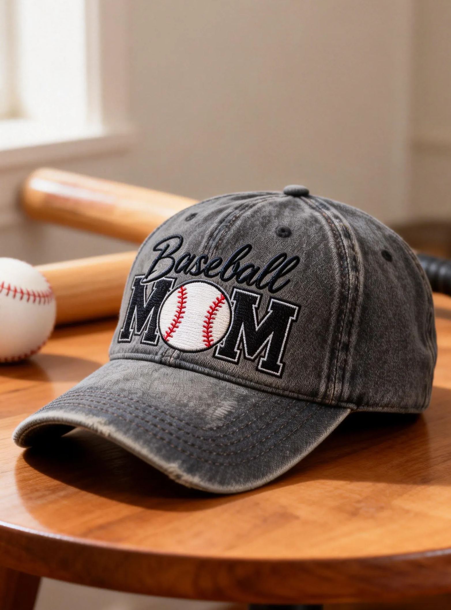 Vintage Embroidered Baseball Mom Cap