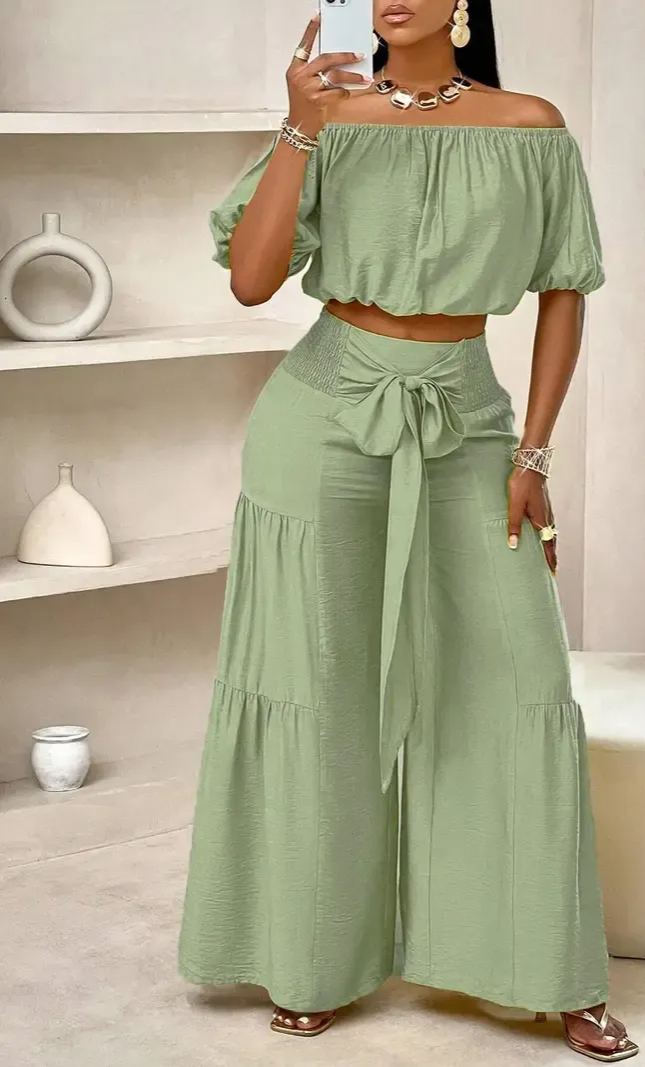 Women's Vintage Paisley Print Aesthetic Vacation Two-Piece Sets