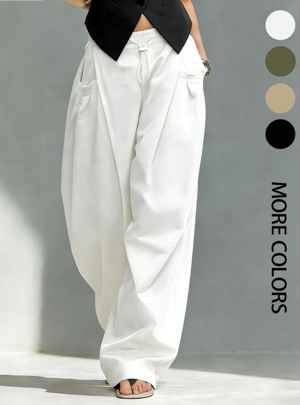 Hiphop Cool Girl Style Pleated Cuffed Lantern Pants