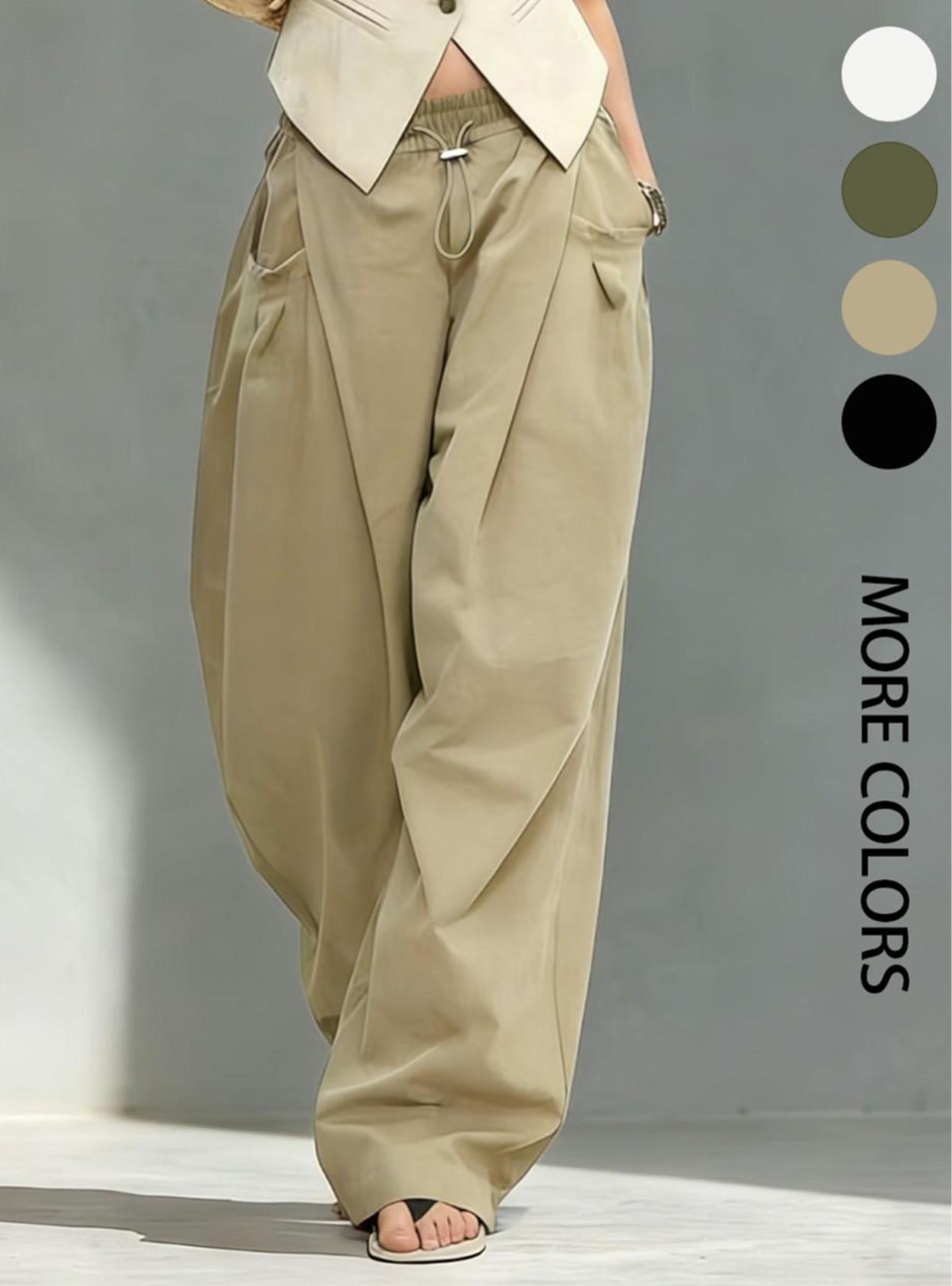 Hiphop Cool Girl Style Pleated Cuffed Lantern Pants