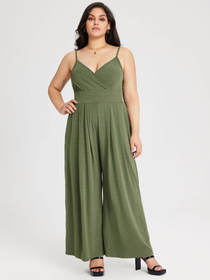 V-neck Cami Wide Leg Jumpsuit Curve & Plus