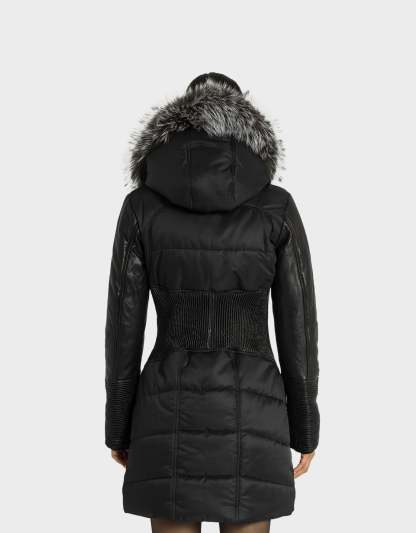Kylie Leather Sleeve Parka