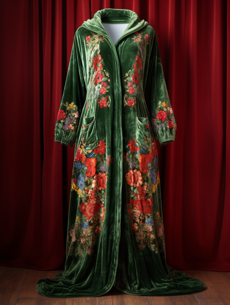 Green Floral Sleep Coat