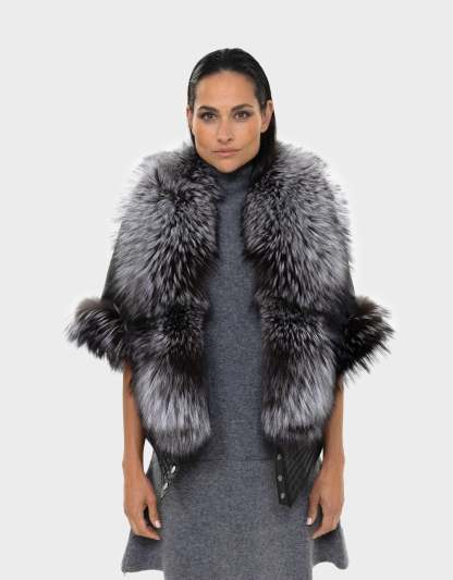 Casual fur and leather coat