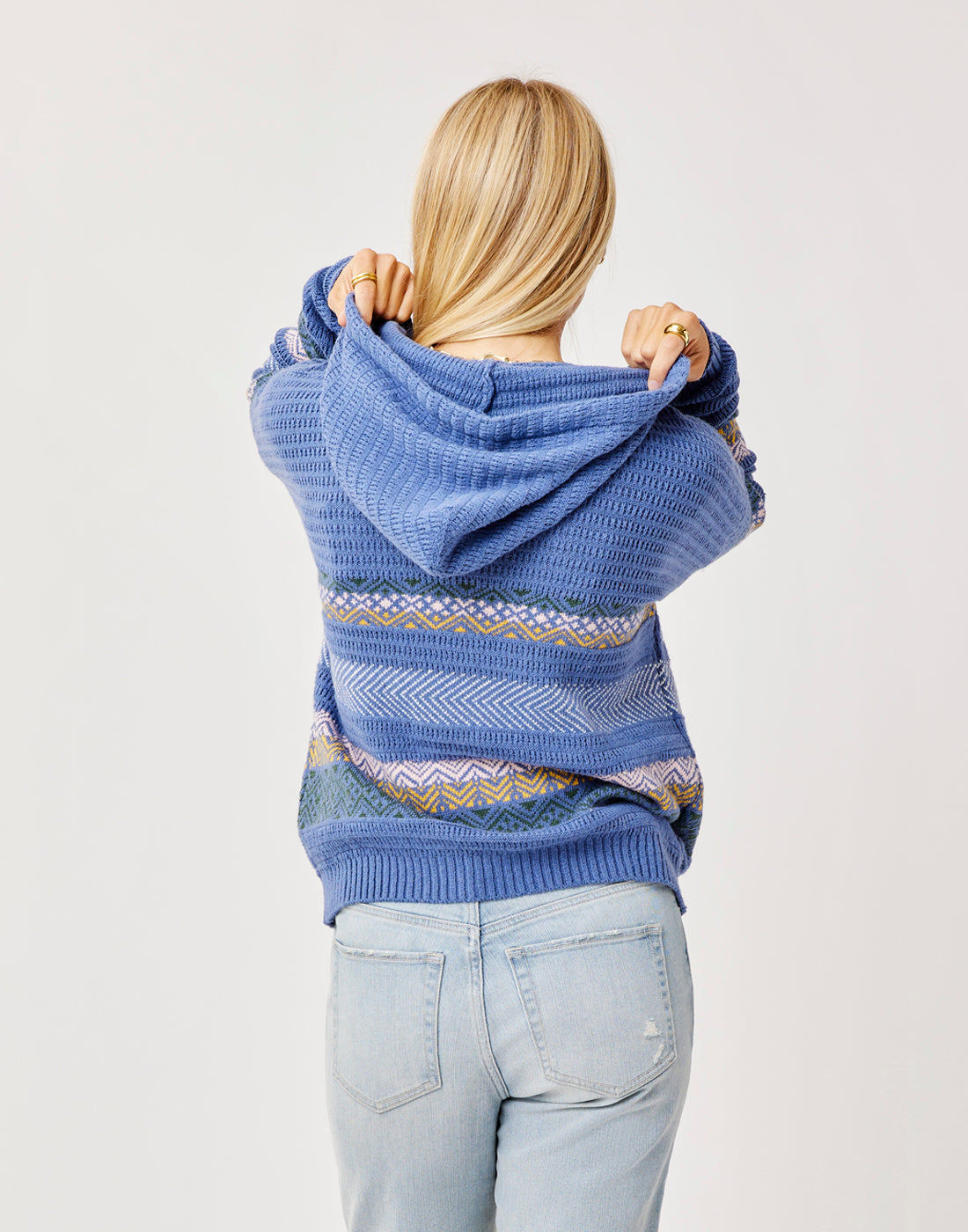 Stowe Hooded Fairisle Sweater : Coastal